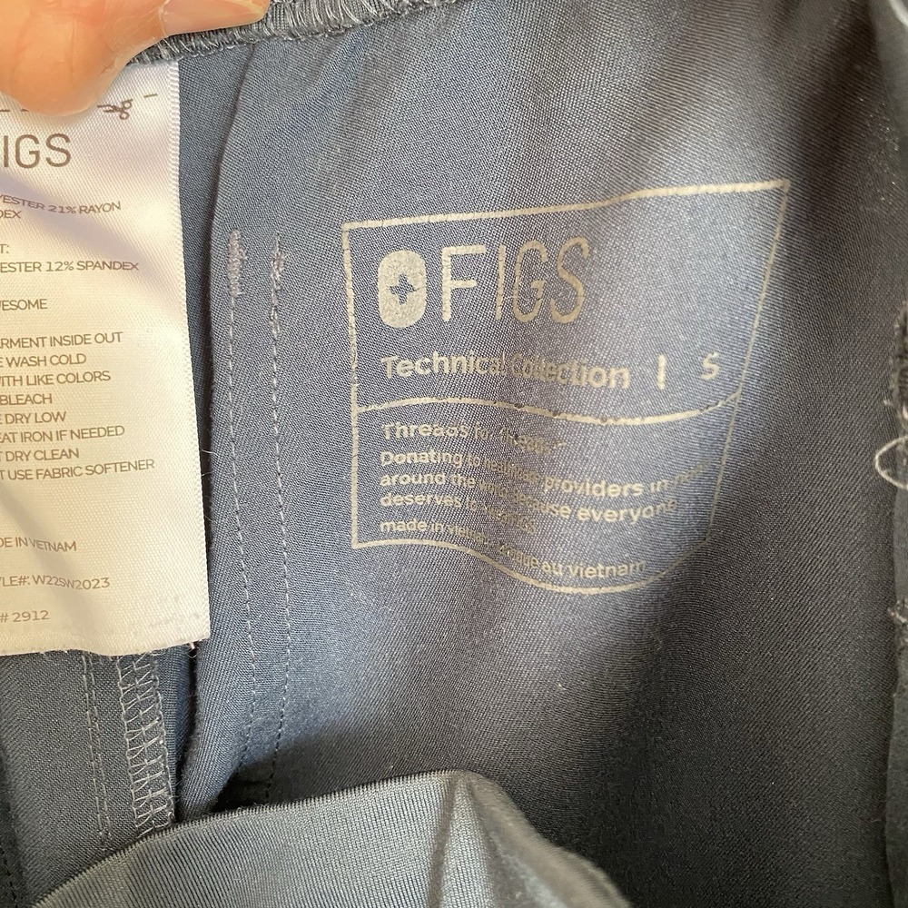 Figs Scrub Pants Women Size S  Blue Kade Double Cargo Pockets - Picture 5 of 6